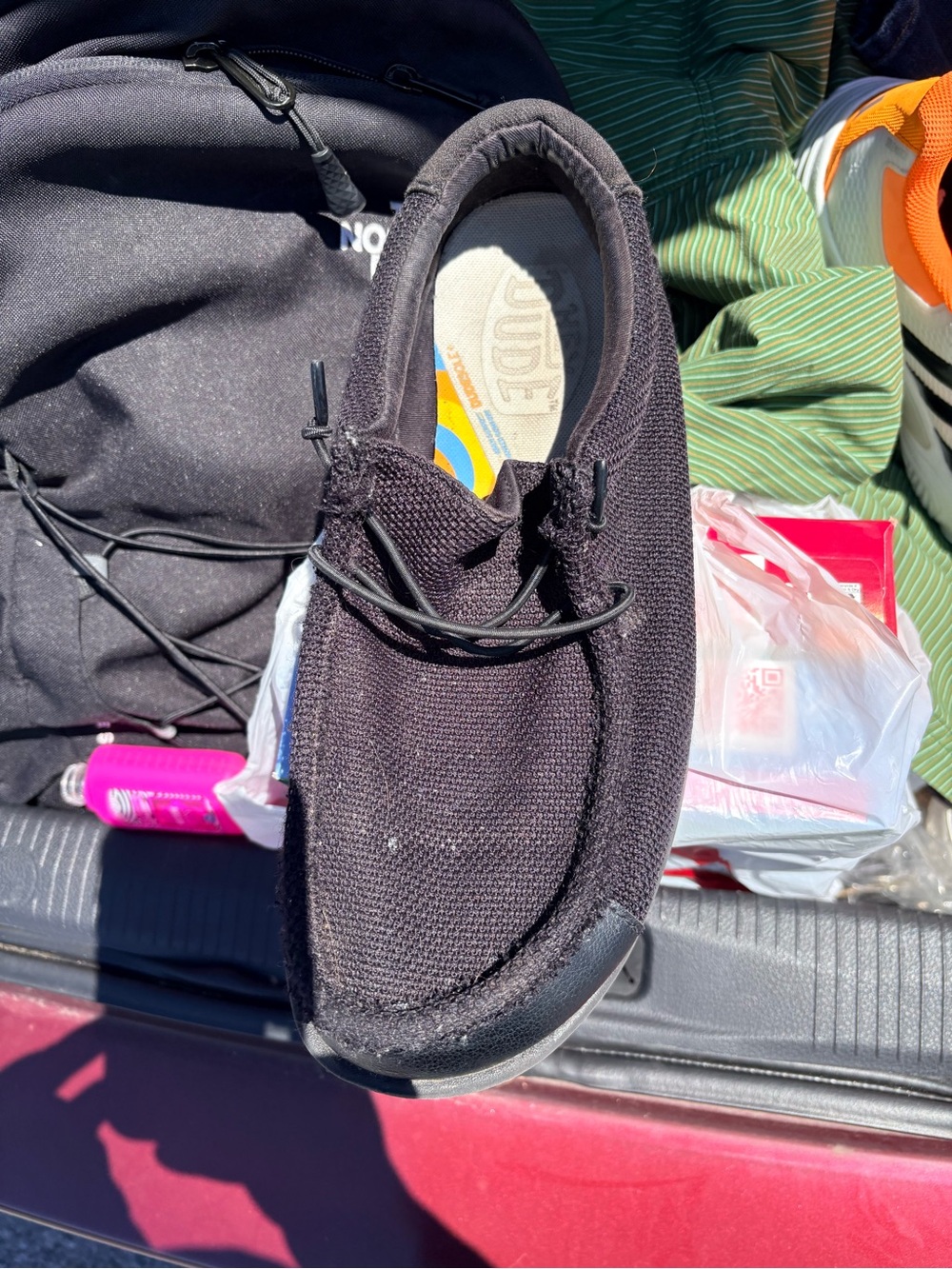 Hey Dude Black Knit Slip-On Loafer